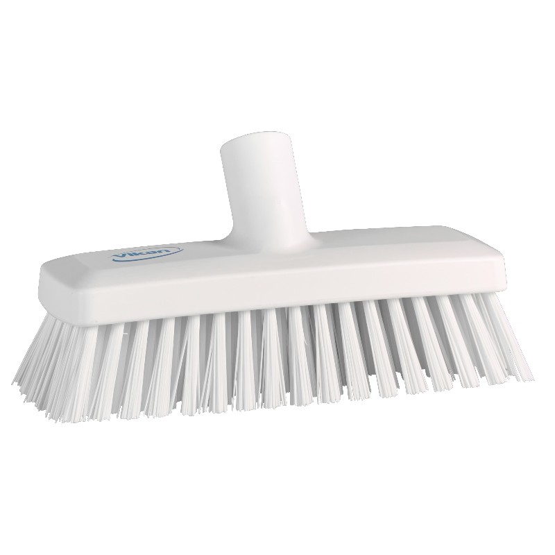 Vikan® Brosse à récurer - Fibres polyester dures  - Blanche - 22,5cm